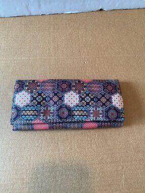 Fabric Wallet Geometric Hexigon print Women’s Clutch Wallet Moroccan Tile Patter